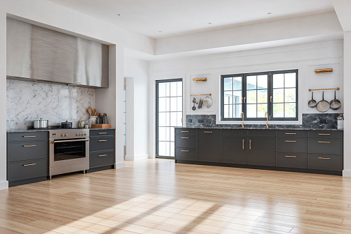 Modern built-in kitchen in minimalist style