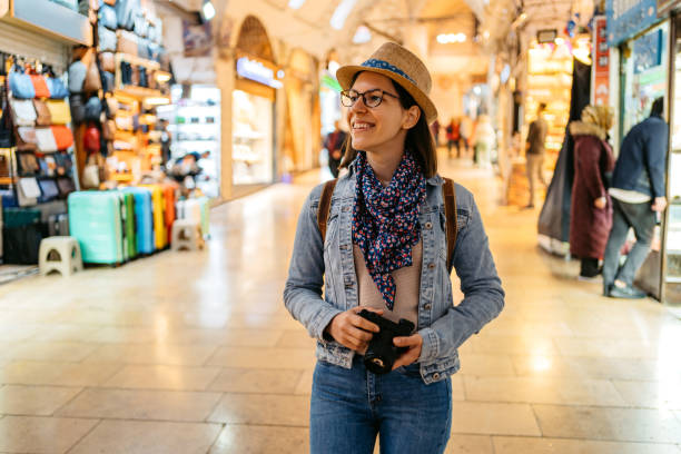 istock Young Woman Walking Through Grand Bazaar In Istanbul 1498629435
