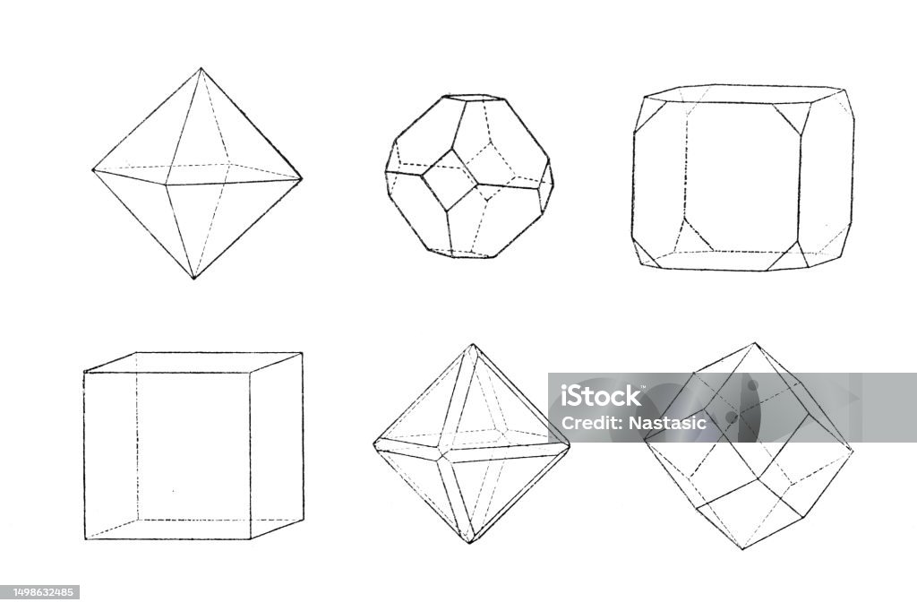 Crystal Form Example Examples Of Regular Crystal Forms Stock Illustration - Download Image ...
