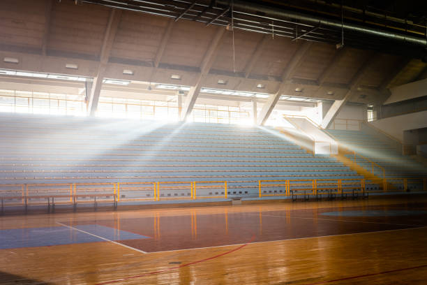 Basketball arena Empty basketball court. courtyard stock pictures, royalty-free photos & images