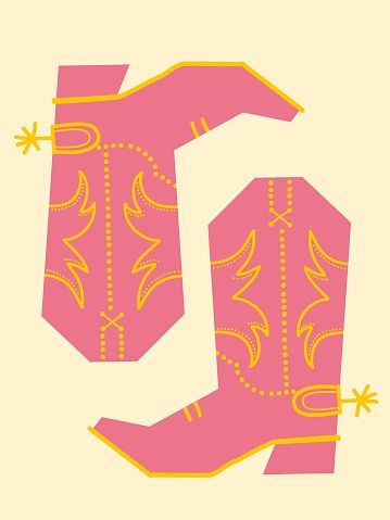 Cowboy boots vector illustration. Vector cowgirl style with cowboy boots for design
