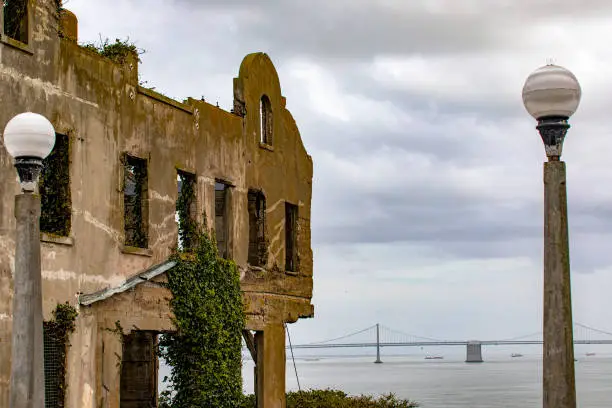 Photo of Photo of warden house of the federal prison on Alcatraz Island in the middle of the bay of San Francisco, California, USA. Famous prison that has appeared several times in movies.