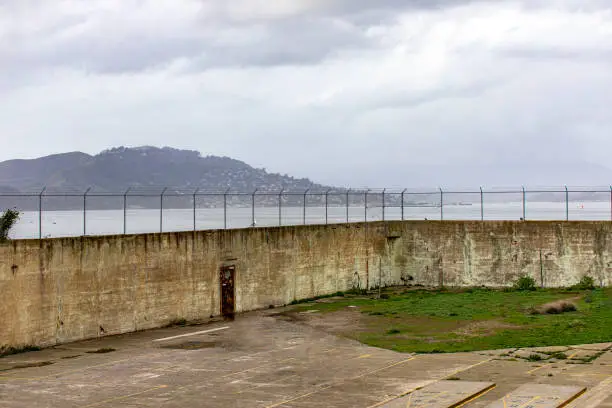 Photo of Playground of the federal prison on Alcatraz Island, in the center of San Francisco Bay, California (USA). Very famous prison that has appeared several times in movies.