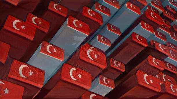 Turkish Flags in Cube Form stock photo