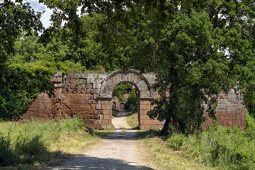 Entrance gate to Falerii Novi. The remains of a roman city constructed 241 BC, Viterbo Province.