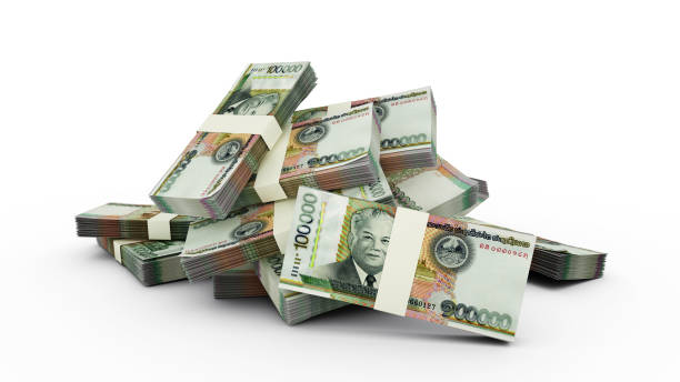 istock 3d rendering of Stack of  notes. bundles of Laotian Kip currency notes isolated on white background 1498652260