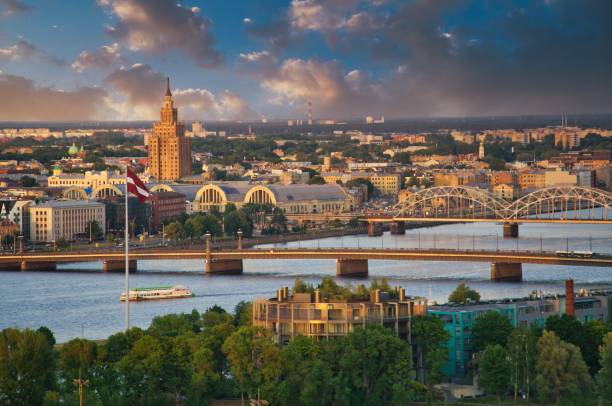 istock Old Town of Riga on dramatic sunrise, Latvia 1498652964