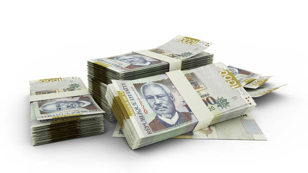 istock 3D Stack of 1000 Haitian gourde notes isolated on white background 1498655910