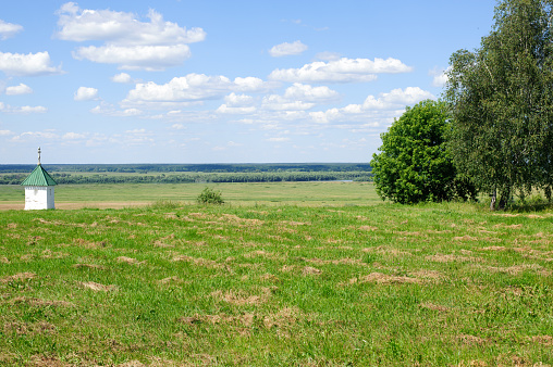View on countryside near Konstantinovo on a sunny summer day, ryazan, Russia