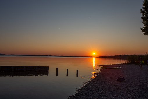 Sonnenuntergang in chieming am Chiemsee