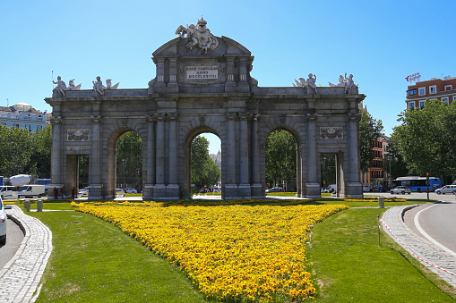 Puerta de Alcalà near Parque del Retiro in Madrid - Spain