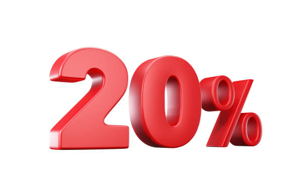 istock 20 percentage off sign icon on white background, 1498670221
