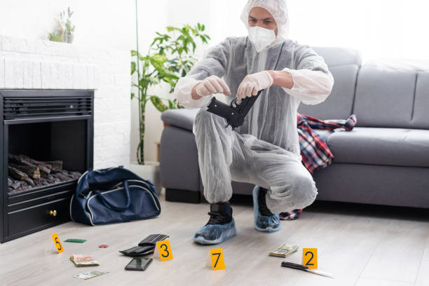 Crime scene investigation - collecting evidence Crime scene investigation - collecting evidence. High quality photo evidence-bag-forensic-science-bag-label stock pictures, royalty-free photos & images