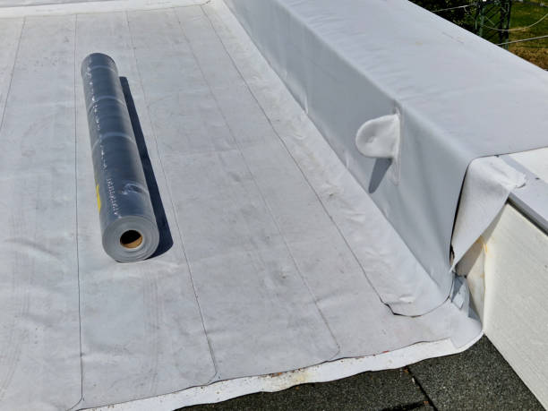 istock Waterproofing foils based on PVC-P reinforced with UV-resistant polyester mesh can be exposed directly to weather membranes have a reinforcement fully integrated into the smooth matte top layer 1498682182