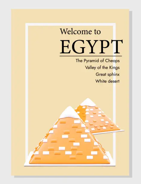 Vector illustration of Welcome to Egypt. Its time to get acquainted with architecture of pharaohs era