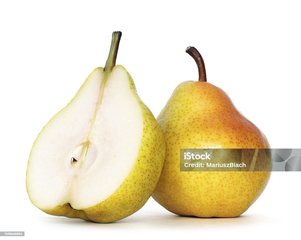 pear pear over white background saved with clipping path Brightly Lit Stock Photo