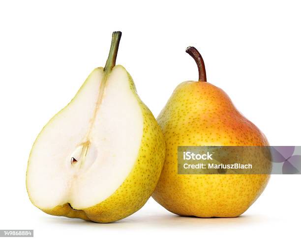 Pear Stock Photo - Download Image Now - Brightly Lit, Clipping Path, Cross Section