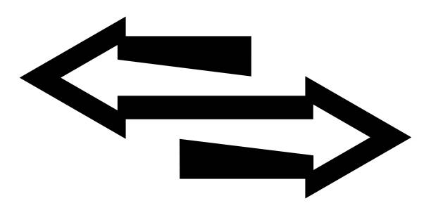 istock Left right arrows icon. Black transfer arrows icon or logo. Arrows sign for web design and mobil apps. Vector 1498697420