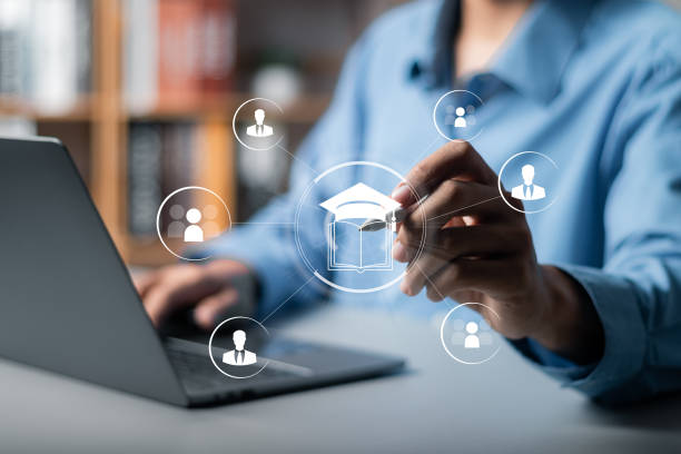 istock online education concept, E-learning education, internet lessons and online webinar. 1498700076