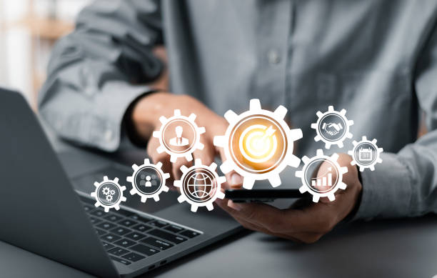istock Business management concept. Successful business development plan, Change management consultant planning growth strategy. 1498700155