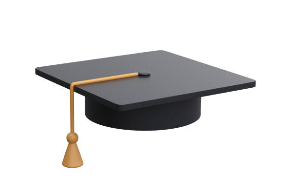 istock Graduation university or college black cap 3d icon education realistic illustration isolated with clipping path. Element for degree ceremony and educational programs design 1498700374
