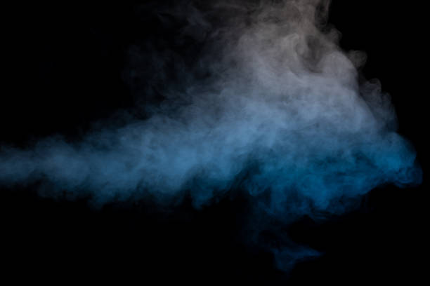 istock Blue and yellow steam on a black background. 1498703022