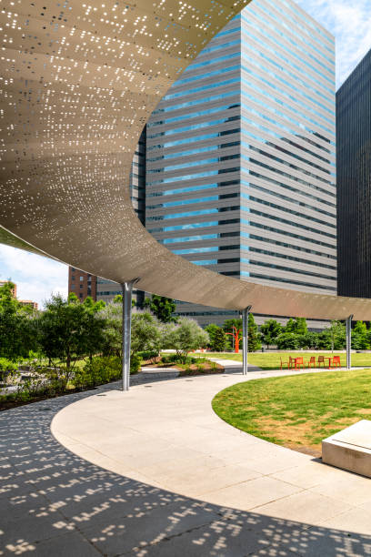 istock Circular sun shade at Pacific Plaza in Dallas 1498705684