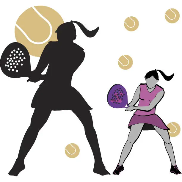 Vector illustration of Padel girl