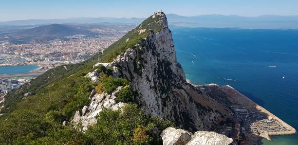 istock View of a jagged mountain located in Gibraltar, as seen from an elevated viewpoint 1498714418