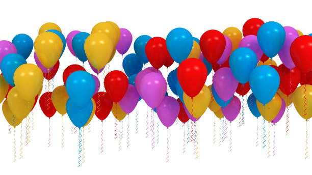 istock Colorful balloons festive background 1498717660