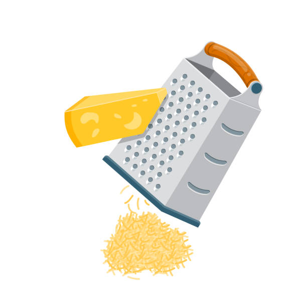 Box grater vector flat icon. Grated parmesan cheese flat illustration. eps 10.