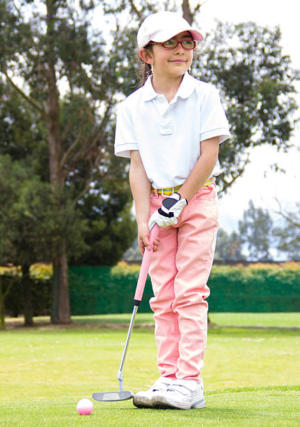 Female golf player stock photo