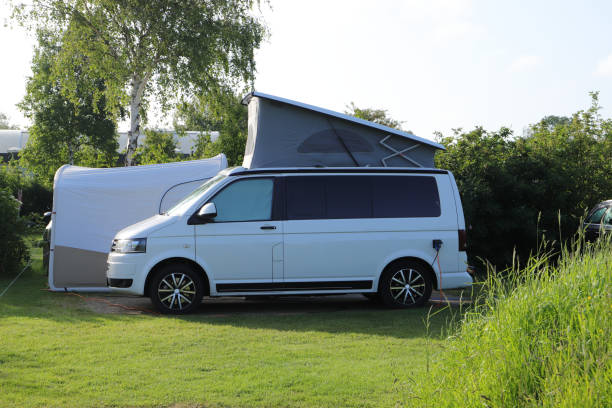 istock a new white camper van with roof tent 1498721637