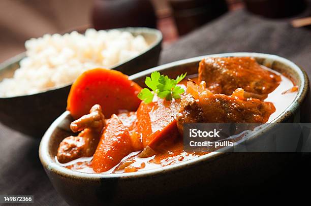 Foto de Frango Ao Curry e mais fotos de stock de Almoço - Almoço, Arroz - Alimento básico, Calor