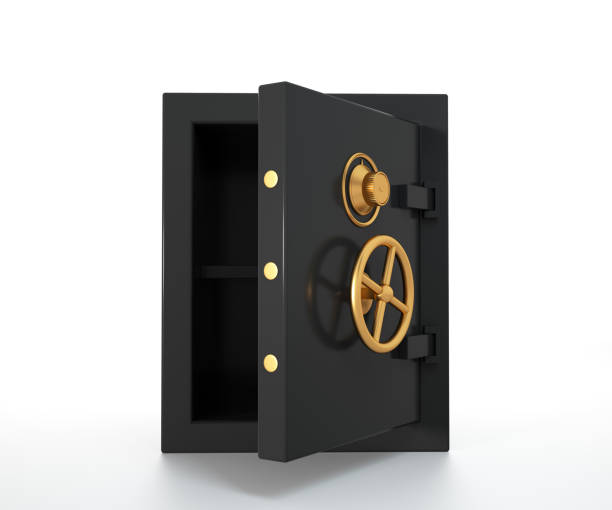 istock Metal safe with an open door. 1498726120