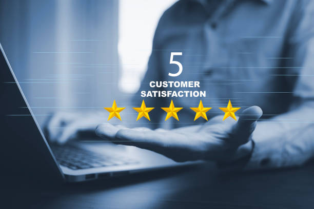 istock Business people Hand hold Customer review satisfaction feedback survey concept, Users give a rating to service experience on the online application, service leading to reputation ranking 1498727330