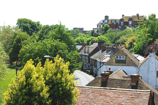 Rye, England - June 13, 2023: End of the High Street, Rye, Sussex, England.