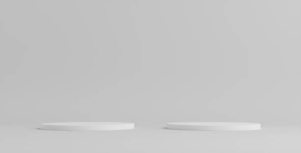 istock Product Podium - Two White Podiums, White Background. 3D Illustration 1498733857