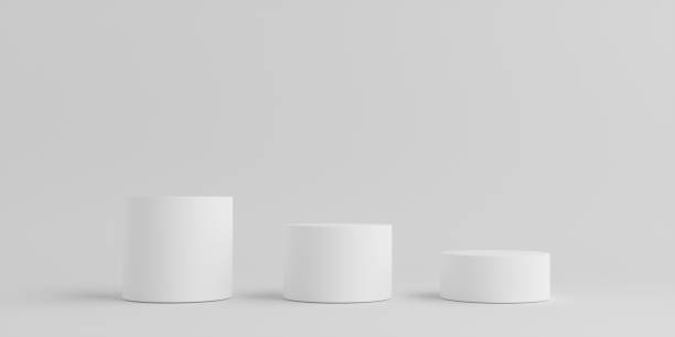 istock Product Podium - Three Podiums, White Background. 3D Illustration 1498733867
