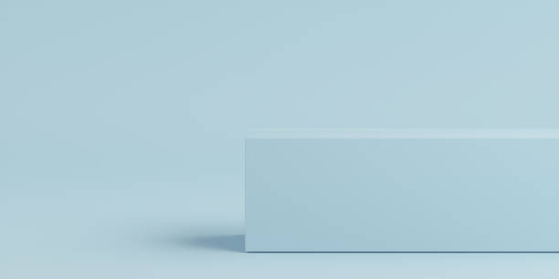istock Product Podium - Blue Square Shaped Podium, Blue Background. 3D Illustration 1498734001