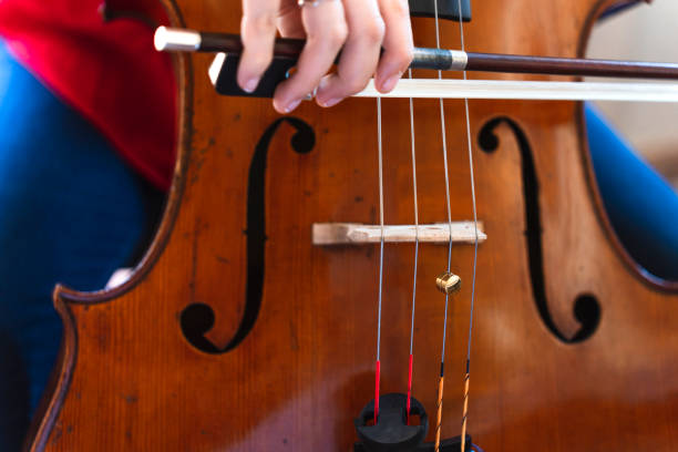 istock Captivating Melodies: Talented Young Cellist Playing at Home 1498735068