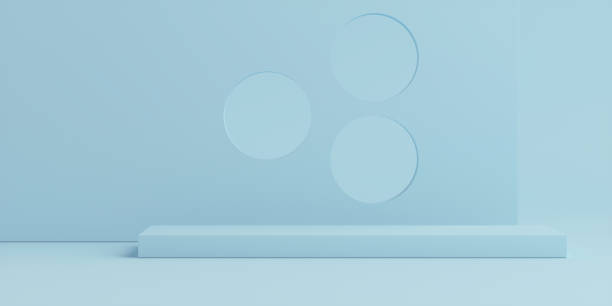 istock Product Podium - Blue Podium, Blue Background. 3D Illustration 1498735148