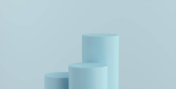 istock Product Podium - Three Blue Podiums, Blue Background. 3D Illustration 1498735907