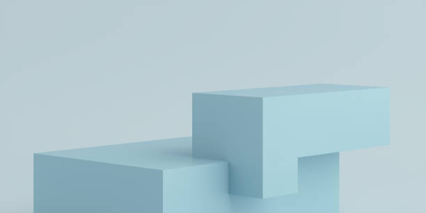 istock Product Podium - Blue Square Podium, Blue Background. 3D Illustration 1498735912