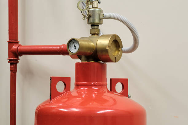 istock The industrial fire extinguishing system is designed to provide maximum protection from fires in the industry, using a combination of CO2 gas and high-pressure hoses 1498736653