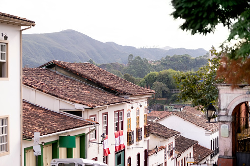 View of famous Ouro Preto City in Minas Gerais, Brazil