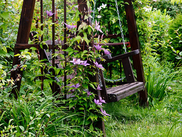Garden swing. stock photo
