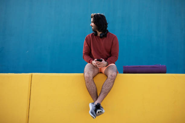istock Portrait of handsome man resting after training outside. 1498746745