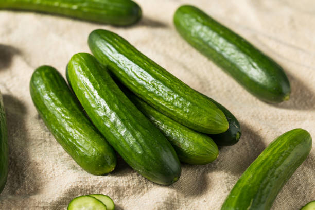 istock Green Raw Organic Mini Baby Cucumbers 1498747215