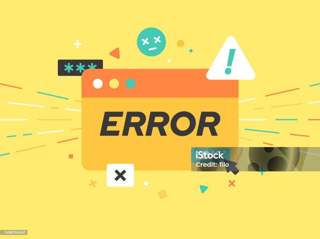 Error Mistake. Sign Error Mistake Problem Warning Notification Window Stock Illustration ...